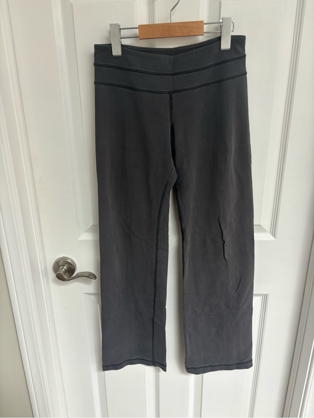 Y2K Charcoal Grey Wide Leg Low-Rise Leggings